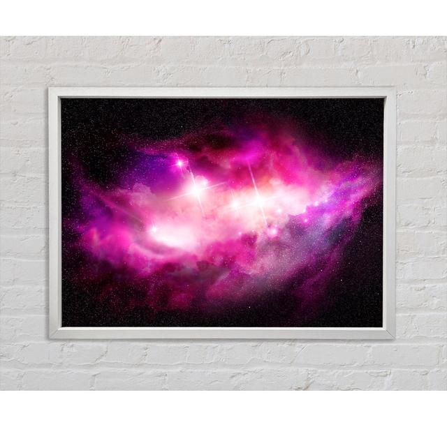 Pink Star Cluster - Print Brayden Studio Size: 59.7cm H x 84.1cm W x 3.3cm D, Format: White Framed Canvas on Productcaster.