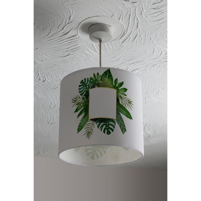 Botanical Frame Cotton Drum Lamp Shade Bay Isle Home Size: 22cm H x 25cm W x 25cm D on Productcaster.