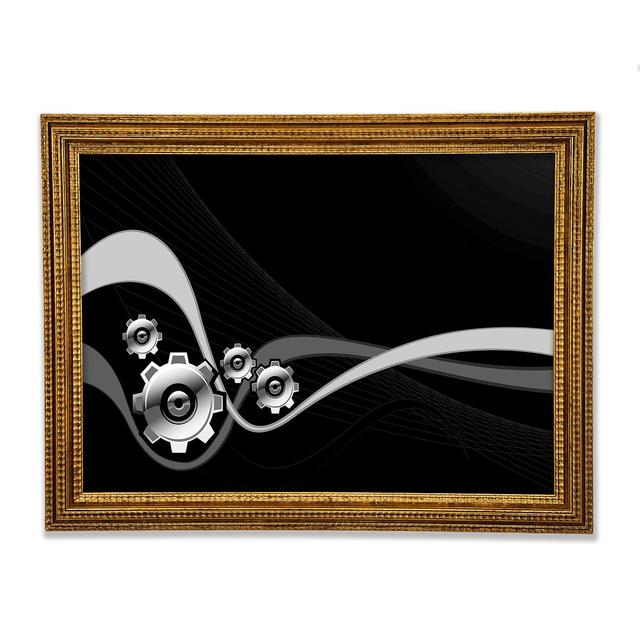 Silver Cogs Of Time - Print Ivy Bronx Size: 42.1cm H x 59.7cm W x 3cm D on Productcaster.