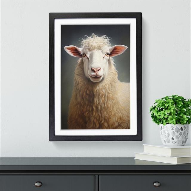 Sheep Realism - Single Picture Frame Print on Wood Latitude Vive Size: 46cm H x 34cm W x 2cm D, Frame Colour: Black on Productcaster.