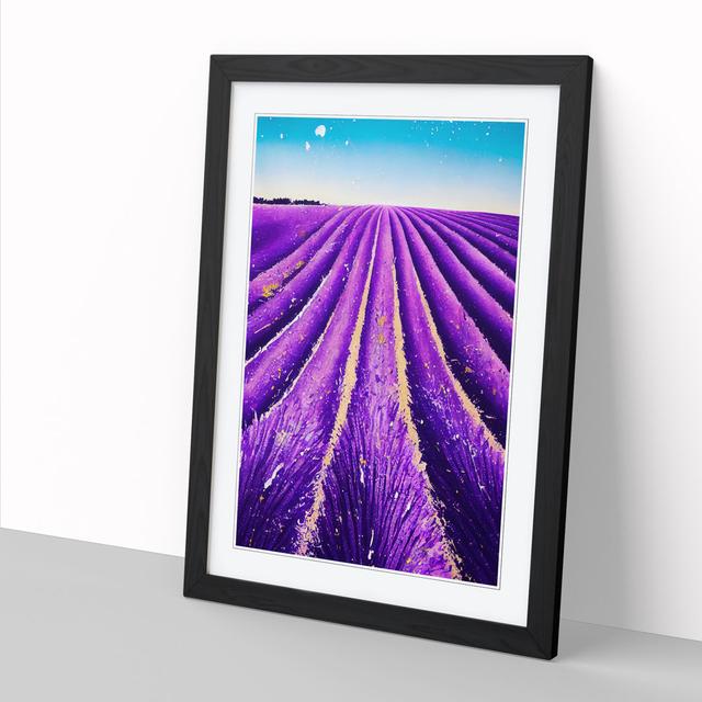 Anindo Lavender Field Paint Splatter Vol.2 - Single Picture Frame Graphic Art ClassicLiving Size: 64cm H x 46cm W x 2cm D, Frame Option: Oak on Productcaster.