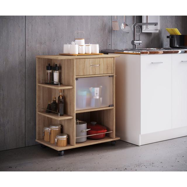 Daviston Wood Kitchen Cart 17 Stories Finish: Beige on Productcaster.