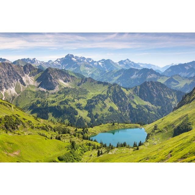 The Alpine Lake Seealpsee by Wingmar - Wrapped Canvas Print Alpen Home Size: 61cm H x 91cm W x 3.8cm D on Productcaster.