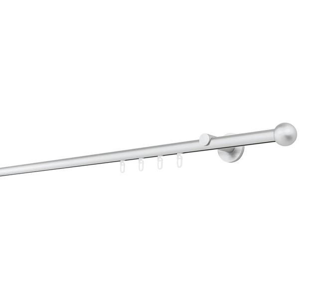 Curtain rod made to measure, inner barrel, 20mm ball mydeco Finish: Aluminum/Silver, Size: 2cm H x 310cm W x 6.5cm D on Productcaster.