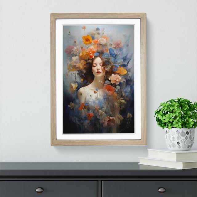 XYZ-FRM-V1223-6533 Wildflowers Contemporary - Single Picture Frame Print on Wood Big Box Art Frame Colour: Oak, Size: 64cm H x 46cm W x 2cm D on Productcaster.