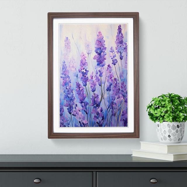 Lavender Flower Abstract - Single Picture Frame Print on Wood Lily Manor Format: Walnut Framed, Size: 34cm H x 25cm W x 2" D on Productcaster.