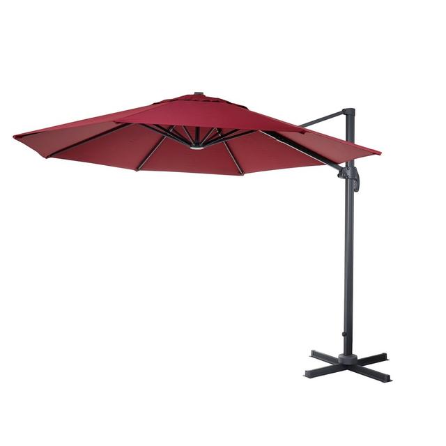 Ampelschirm Greely Garten Living Farbe (Stoff): Bordeaux, Größe: 241 cm H x 350 cm B x 350 cm T on Productcaster.