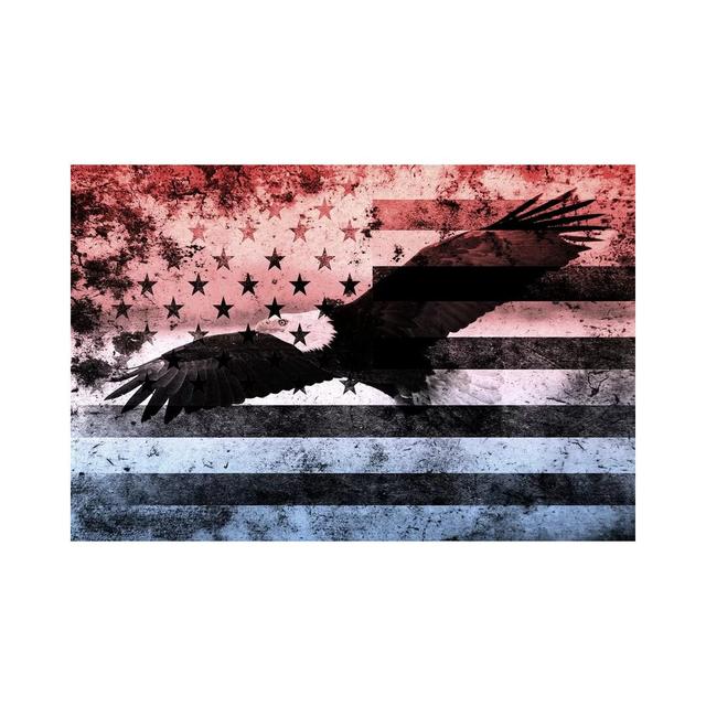 USA "Melting Film" Flag (Bald Eagle) Graphic Art East Urban Home Size: 66.04cm H x 101.6cm W x 3.81cm D, Format: Wrapped Canvas on Productcaster.