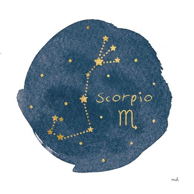 Horoscope Scorpio by Moira Chocolate - Wrapped Canvas Graphic Art Print Maturi Size: 91cm H x 91cm W on Productcaster.