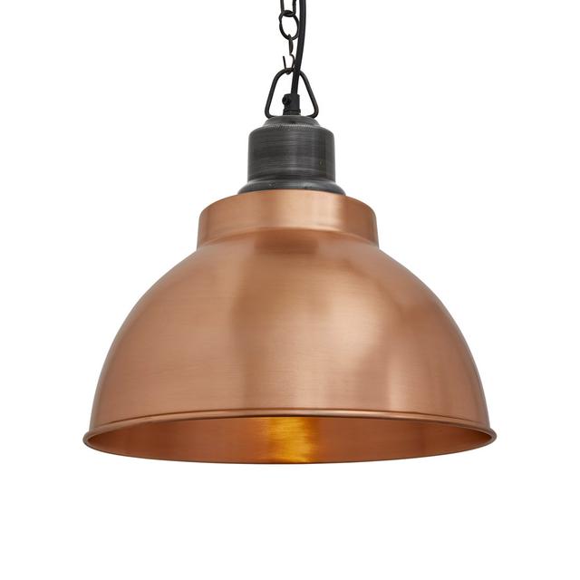 Brooklyn 1-Light Dome Pendant Industville Shade Colour: Copper, Finish: Pewter on Productcaster.