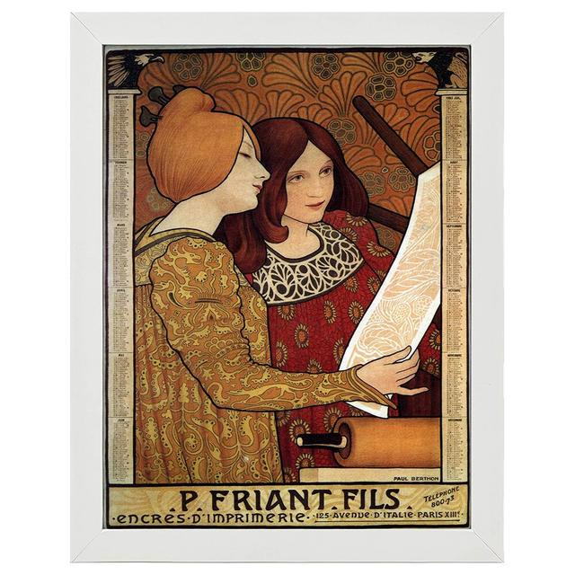 Vintage Advertising Poster Printing Inks P. Friant Fils - Decorative Art Print, Wall Art Decor Maturi Frame Option: White on Productcaster.