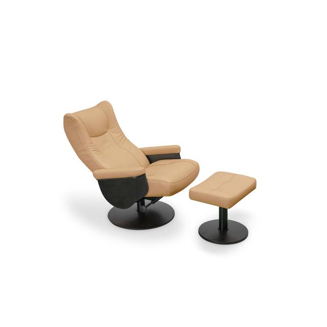 Upholstered Swivel Recliner Isabelle & Max Leg Colour: Wenge, Upholstery Colour: Mustard on Productcaster.