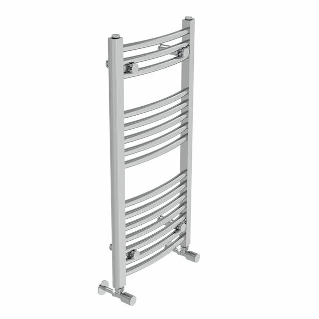 Cano Curved Heated Towel Rail Radiator Bathroom Ladder Warmer Belfry Heating Finish: Chrome, Size: 80cm H x 40cm W x 4.5cm D on Productcaster.