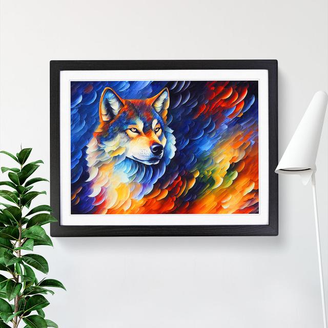 XH1022-10270X Wolf Painting - Single Picture Frame Print 17 Stories Frame Colour: Black , Size: 46cm H x 64cm W on Productcaster.