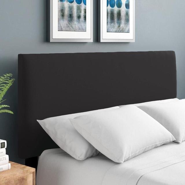 Erian Upholstered Headboard 17 Stories Colour: Black, Size: Small Double (4'), Upholstery: Velvet on Productcaster.