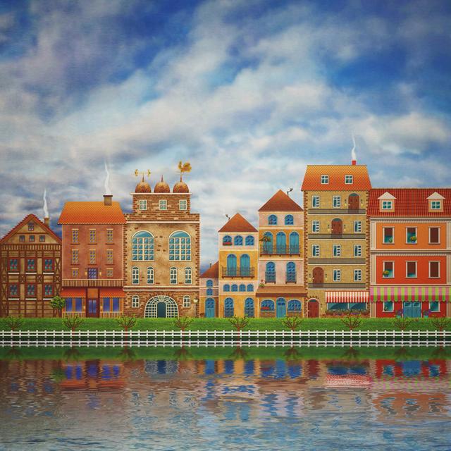 Lilya City Illustration by Maroznc - Wrapped Canvas Print Latitude Run Size: 30cm H x 30cm W x 3.8cm D on Productcaster.