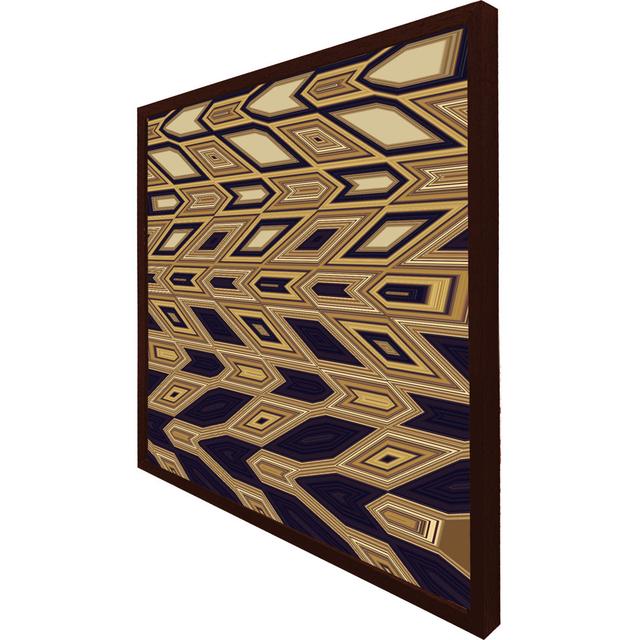 Asio Geometric Tiles - Single Picture Frame Art Prints Metro Lane Size: 51cm H x 51cm W x 4cm D, Frame Colour: Brown Framed on Productcaster.