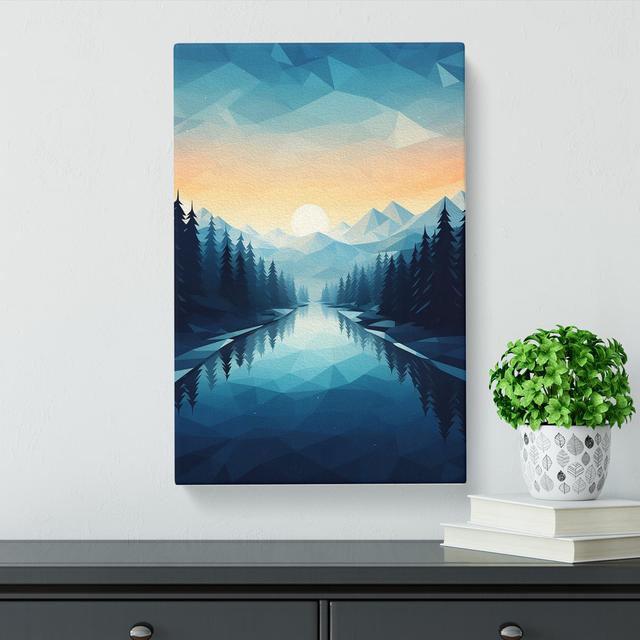 Winter Landscape Geometric No.4 - Print Alpen Home Size: 76cm H x 50cm W x 3cm D on Productcaster.