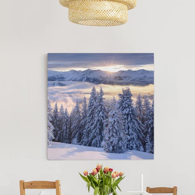 Leinwandbild View into the Hohen Tauern Mountains from Kreuzkogel Austria Union Rustic Größe: 70 cm H x 70 cm B on Productcaster.