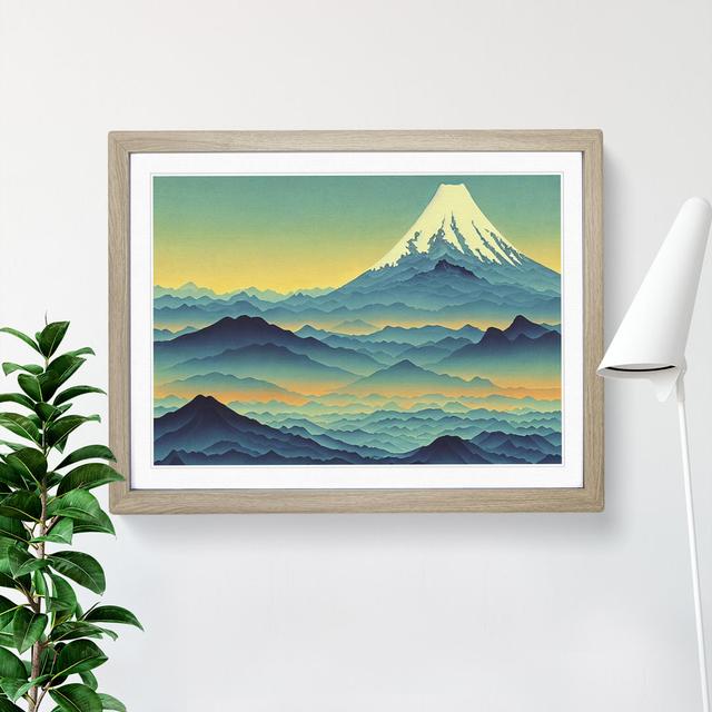 Japanese Mountain Sunrise Vol.5 - Single Picture Frame Print Alpen Home Frame Colour: Oak Framed, Size: 25cm H x 34cm W x 2cm D on Productcaster.