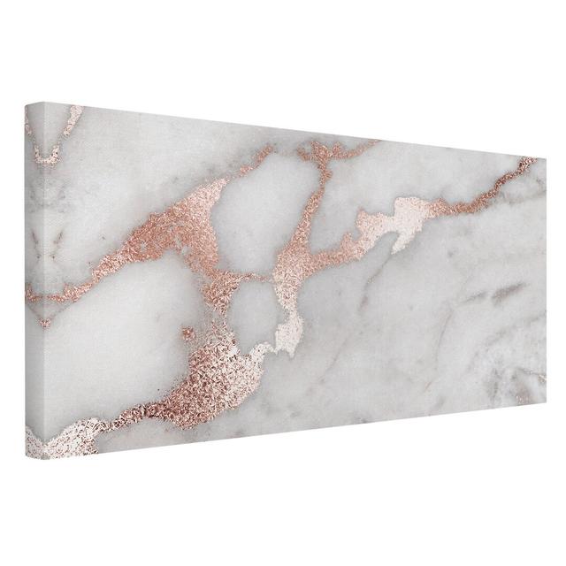 Marble Look with Glitter by Uta Naumann - Wrapped Canvas Painting Canora Grey Size: 60cm H x 120cm W on Productcaster.