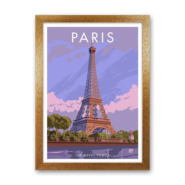 Paris Travel Art Print By Stephen Millership A3 / White Grain Rosalind Wheeler Format: Brown Framed Canvas, Size: 88cm H x 64cm W x 3cm D on Productcaster.