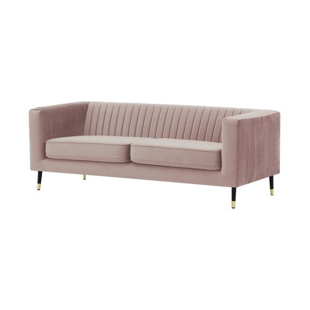 Burnham Velvet Sofa Etta Avenue Upholstery Colour: Pink on Productcaster.