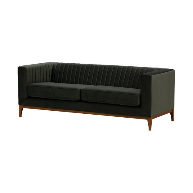 Sofa Buker Canora Grey Beinfarbe: Dunkle Eiche, Farbe: Dunkelgrau on Productcaster.