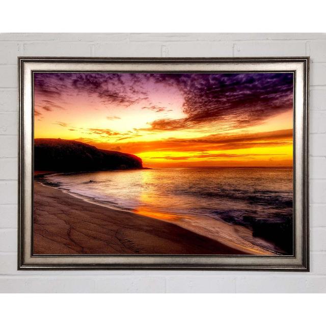 Stunning Ocean Beach At Sunset Framed Print House of Hampton Size: 59.7cm H x 84.1cm W x 10cm D, Format: White Framed Paper on Productcaster.