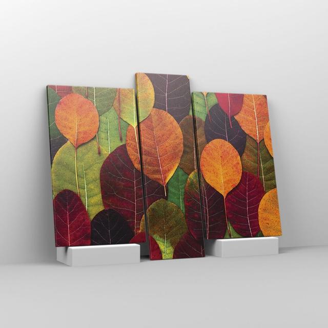 Autumn Leaves - 3 Piece Wrapped Canvas Graphic Art Corrigan Studio Size: 80cm H x 95cm W x 1.8cm D on Productcaster.