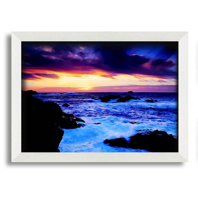 The Oceans Ebb Framed Print Wall Art Highland Dunes Size: 59.7cm H x 84.1cm W on Productcaster.