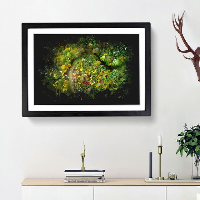 Road Through The Forest - Picture Frame Graphic Art East Urban Home Size: 62cm H x 87cm W x 2cm D, Frame Option: Black Framed on Productcaster.