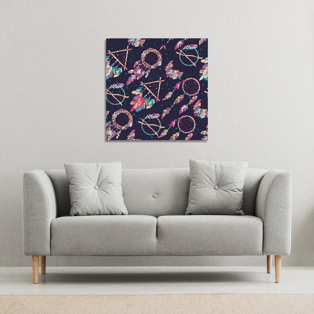 Pattern With Different Dream Catcher Amulet Canvas Print Andrew Lee on Productcaster.