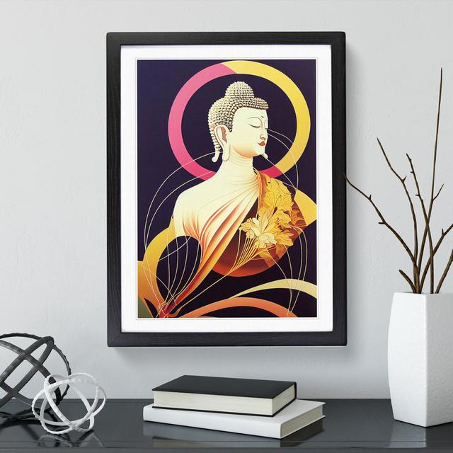 Buddha Nouveau - Picture Frame Graphic Art Latitude Vive Frame Colour: Black, Size: 64cm H x 46cm W x 2cm D on Productcaster.