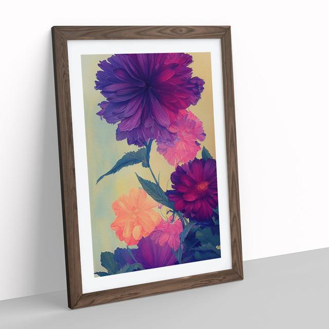 The Stellar Flowers - Picture Frame Graphic Art Marlow Home Co. Size: 34cm H x 25cm W x 2cm D, Frame Colour: Walnut on Productcaster.