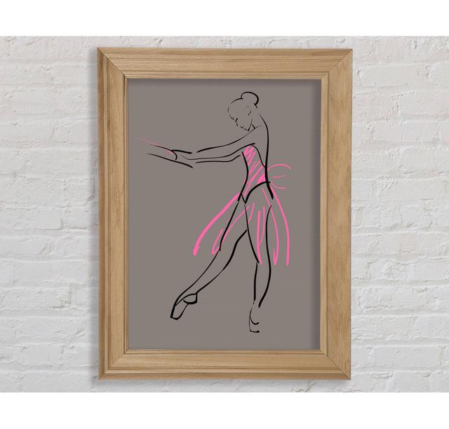 Grey Pink Ballerina 1 Framed Print Ophelia & Co. Format: Natural Framed Paper, Size: 84.1cm H x 59.7cm W x 8cm D on Productcaster.