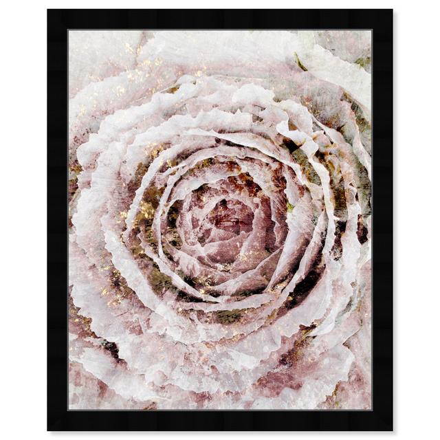 Floral And Botanical Blush Winter Flower Narrow, Cabin / Lodge Pink Framed Wall Art Print For Living Room Oliver Gal Frame Colour: Black, Size: 60.96c on Productcaster.