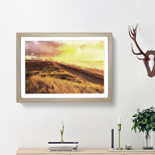 Over a Beach in New Zealand in Abstract - Picture Frame Graphic Art Print on MDF East Urban Home Frame Option: Oak Framed, Size: 62cm H x 87cm W x 2cm on Productcaster.