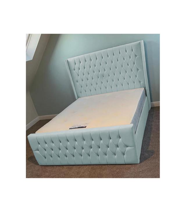 Dothan Upholstered Bed Frame Rosdorf Park Size: Small Double (4'), Colour: Ice on Productcaster.