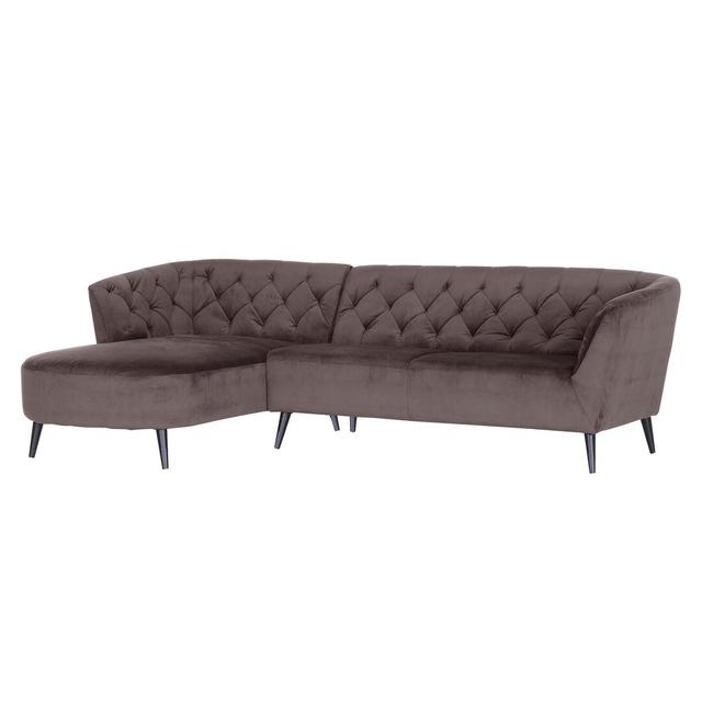 Ecksofa Casula Canora Grey Beinfarbe: Schwarz, Ausrichtung: Linke Seite, Polsterfarbe: Braunes Polyester on Productcaster.