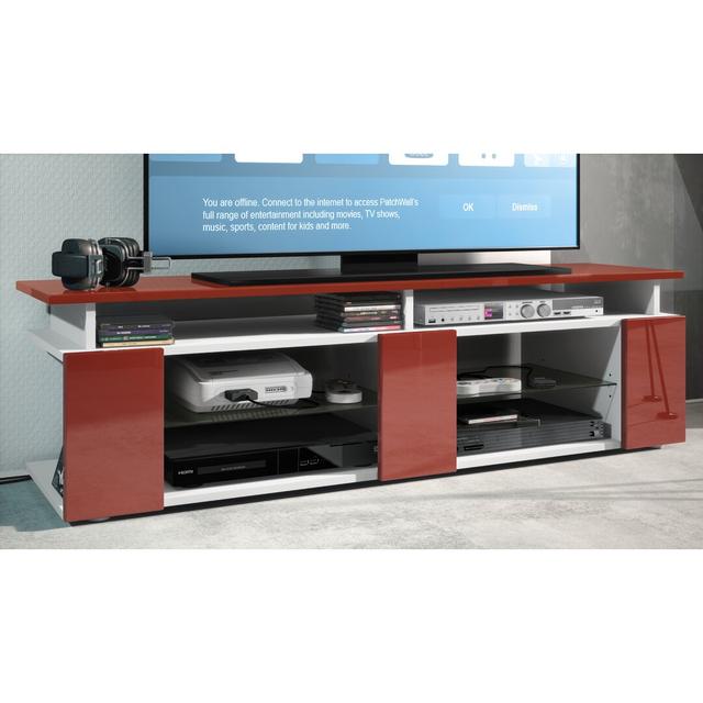 Mcclintock Game On TV Stand for TVs up to 60" Metro Lane Colour: White Matt/Bordeaux on Productcaster.