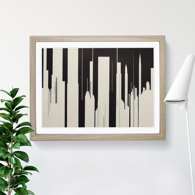 Incredible Skyscraper Skyline Abstract - Single Picture Frame Print Latitude Run Size: 34cm H x 46cm W x 2cm D, Frame Colour: Oak on Productcaster.