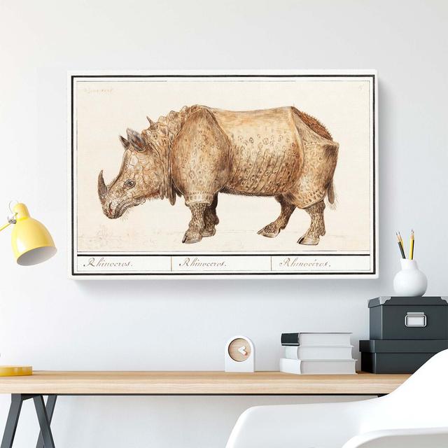 Rhinoceros by A.B. de Boodt - Wrapped Canvas Painting Print East Urban Home Size: 50cm H x 76cm W x 3cm D on Productcaster.