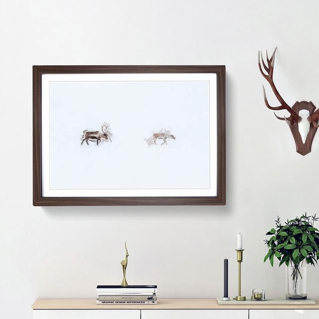 Deer Reindeer in Abstract - Picture Frame Graphic Art Print East Urban Home Size: 48cm H x 65cm W x 2cm D, Frame Option: Walnut Framed on Productcaster.