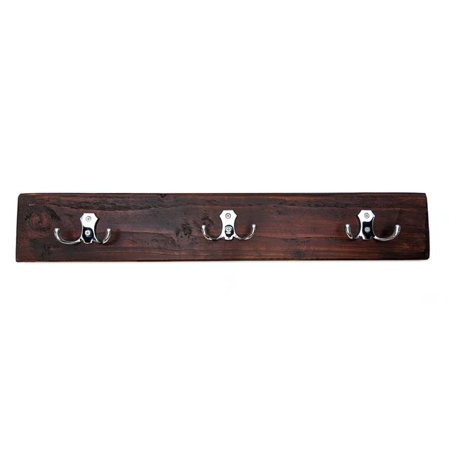 Chasteen Solid Wood 8 - Hook Wall Mounted Coat Rack Alpen Home Colour: Walnut / Chrome on Productcaster.