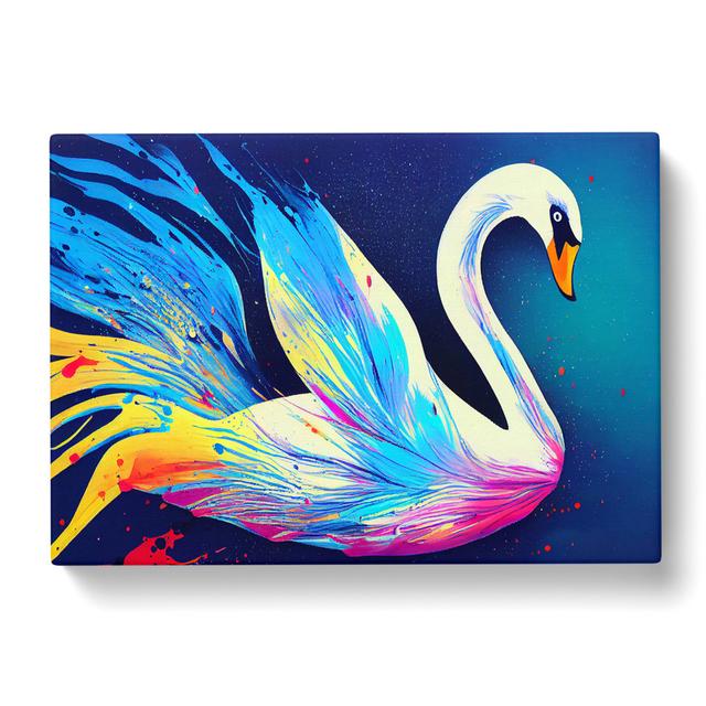 Swan Splash Vol.6 Abstract - Wrapped Canvas Graphic Art ClassicLiving Size: 40cm H x 60cm W x 3cm D on Productcaster.