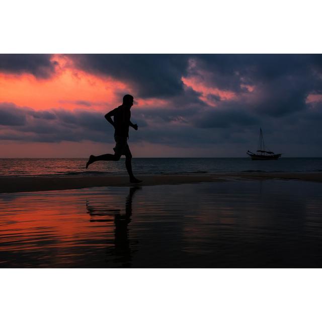 A Silhouette Of A Man by DKart - No Frame Art Prints on Canvas Breakwater Bay Size: 30cm H x 46cm W on Productcaster.