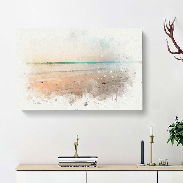 Freshwater West Beach In Wales In Abstract - Wrapped Canvas Print East Urban Home Size: 35cm H x 50cm W x 3cm D on Productcaster.