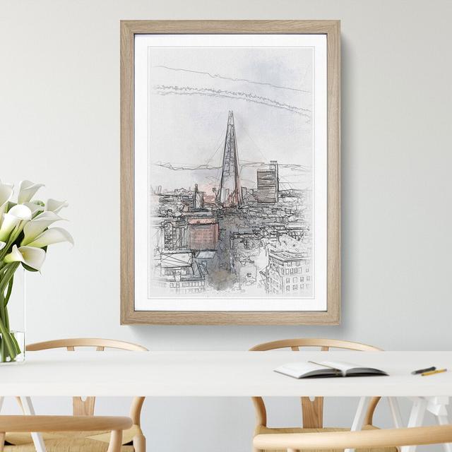 The Shard in London Vol.5 - Picture Frame Graphic Art East Urban Home Frame Option: Oak Framed, Size: 65cm H x 48cm W x 2cm D on Productcaster.