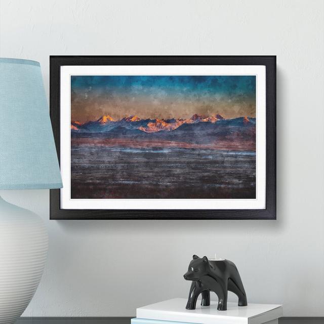 Alaskan Mountains At Dusk - Picture Frame Painting Print East Urban Home Size: 45cm H x 63cm W x 2cm D, Format: Black on Productcaster.